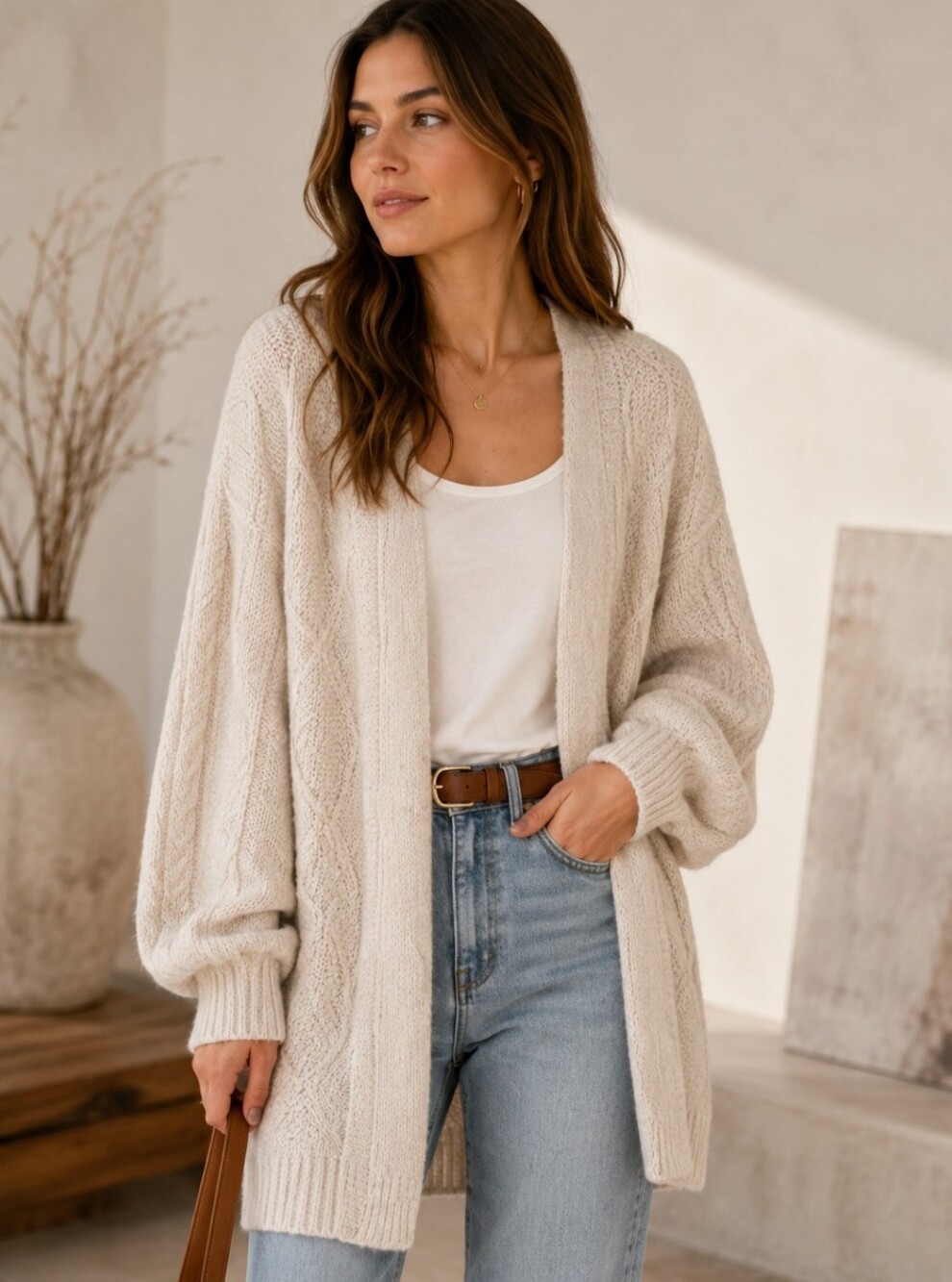 Matilda Jane Cream Cableknit Cardigan Plus Sz XXL